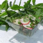 Салат из редиса, мяты и зелени