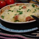 Цветная капуста с сосисками в пикантном соусе