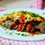 Куриная печень под сырной корочкой