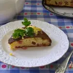 Сырный пирог с ветчиной