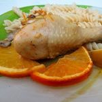 Куриные голени с апельсинами и яблоками