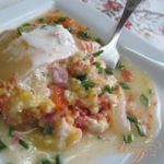 Фаршированный перец кукурузной крупой с ветчиной