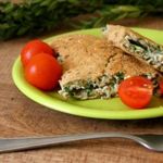 Овсяный блинчик с сыром и зеленью