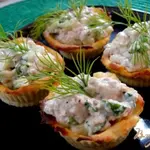 Картофельные корзинки с печенью трески