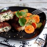 Куриные гречаники с яично-сырной начинкой