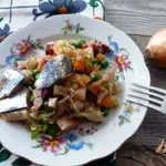 Винегрет с копченой сайрой