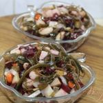 Винегрет с белыми маринованными грибами и морской капустой