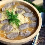 Крем-суп с бужениной и сыром