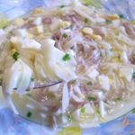 Домашняя лапша с индейкой и яйцом