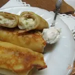 Блинчики с творогом яблоком и корицей