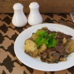 Куриная печень тушеная с картофелем