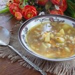 Наваристый суп на мясе с макаронами