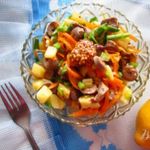 Салат с корейской морковью и куриным сердцем