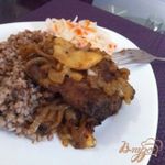Печень говяжья с луком