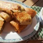 Блинчики с начинкой из грибов с карри