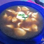 Грибной бульон с пельменями