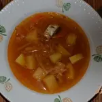 Постный борщ с килькой в томате в мультиварке