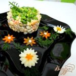 Мясной салат с куриным филе