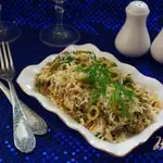 Салат с сыром и сардинами