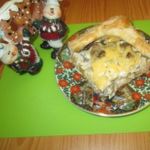 Пирог с курицей и шампиньонами