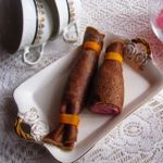 Шоколадные блинчики- конфеты с творожно-вишневой начинкой