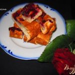 Пирог на сметане с вишней и орехами