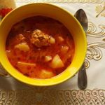 Томатный суп с фрикадельками в мультиварке