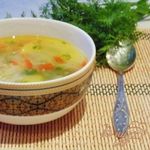 Куриный суп с вермишелью и зеленым горошком