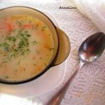 Суп с кроликом и фасолью на молоке