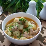 Галушки с мясом и картошкой