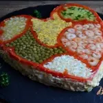 Салат с креветками Заливной