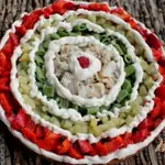 Рыбный салат с овощами на пару