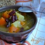 Суп из белокочанной капусты с кусочками тыквы