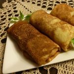 Блины с мясом и картофелем