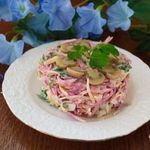 Сырный салат с овощами