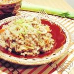 Гречневая каша с луком-пореем и морковью