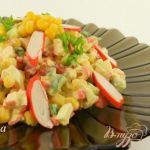 Салат «Мозаика» с крабовыми палочками