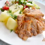 Свиная грудинка острая, жареная на сковороде