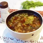 Суп с перловкой и лесными грибами