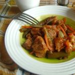 Говядина, тушеная со стручковой фасолью