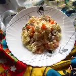 Салат с плавленым сырком и куриными сердцами