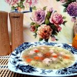 Суп с фрикадельками курино - сырными