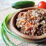 Гречневая каша с куриными желудками