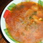 Борщ с фасолью и галушками