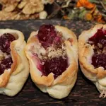 Слойки с грецким орехом и вишней