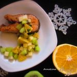 Стейк горбуши с фруктовой сальсой