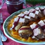 Утиная грудка с тыквенно-яблочным пюре