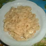 Макароны с луком и яйцом
