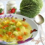 Рассольник с зеленым горошком