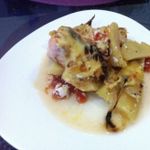 Запеченый лосось с картофелем и луком